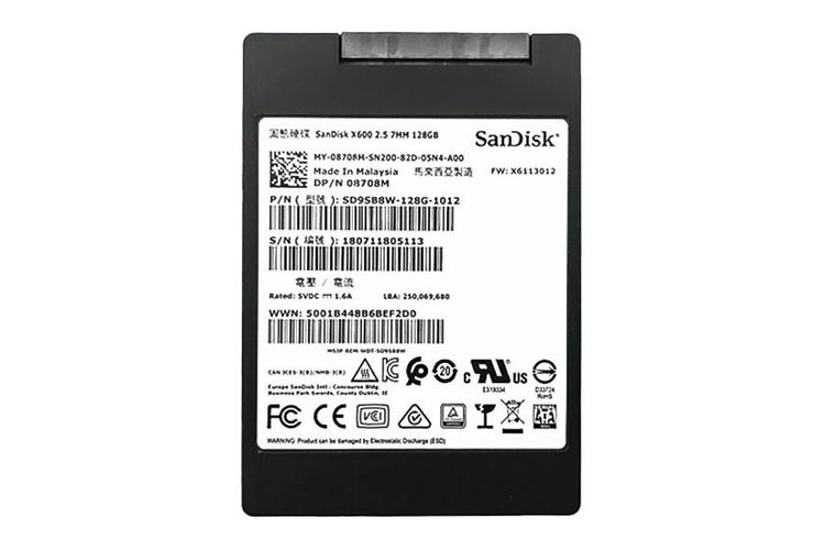 حافظه SSD مدل SATA برند Sandisk مدل X600 ظرفیت 128 گیگابایت کارکرده