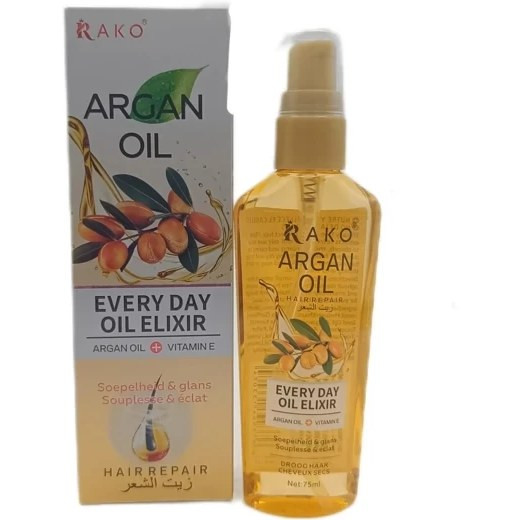 روغن مو آرگان ویتامین E و حاوی روغن ماکادمیا برند راکو | RAKO