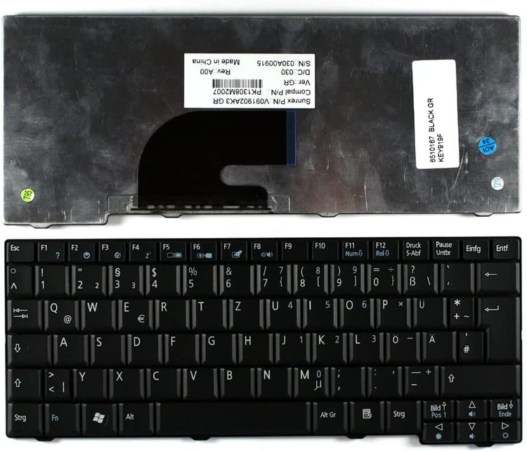 کیبورد لپ تاپ گیت وی ACER Aspire One 531H A110 A150 D150 D250 E100 P531H v091902ak4 po